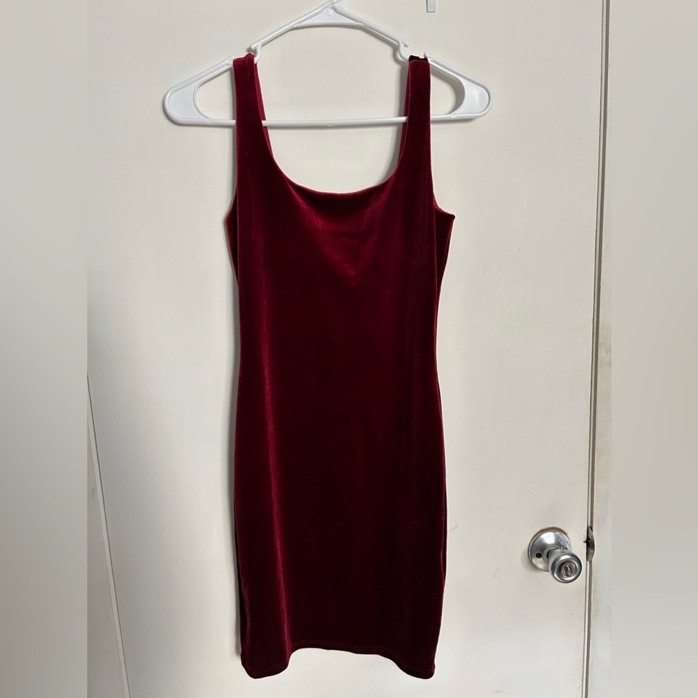 Red velvet dress